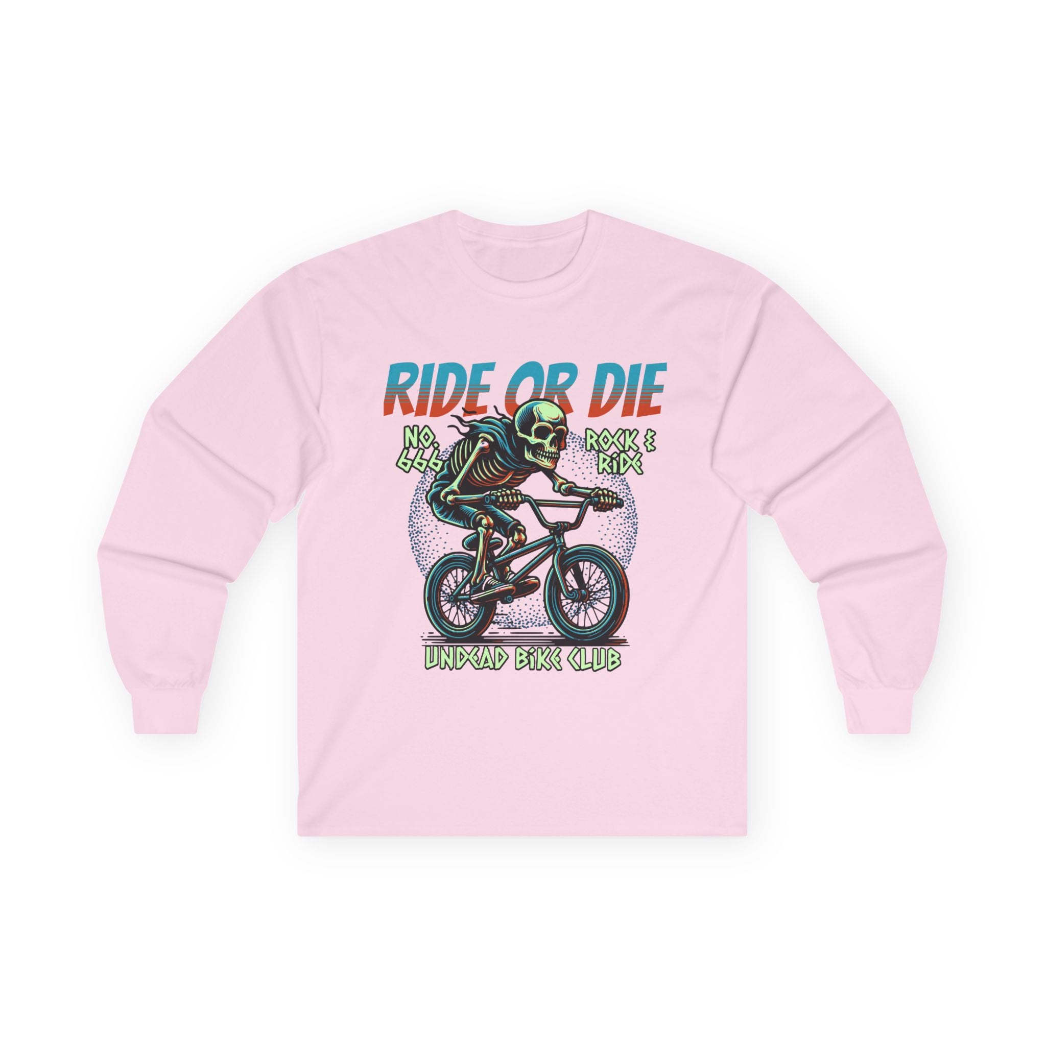 Ride Or Die - Unisex Cotton Long Sleeve Tee (Front) - Damned Threads